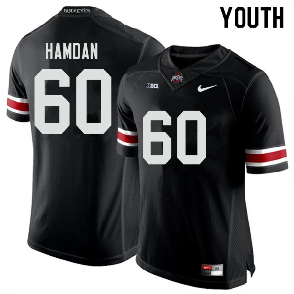 Ohio State Buckeyes #60 Zaid Hamdan Youth Football Jersey Black